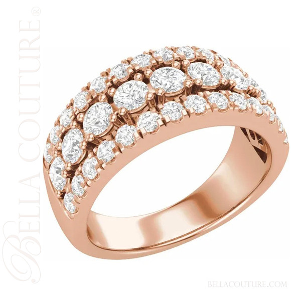 (NEW) BELLA COUTURE® BRISTOL Diamond Eternity 14K Rose Gold Ring Band (1.5 CT. TW.)