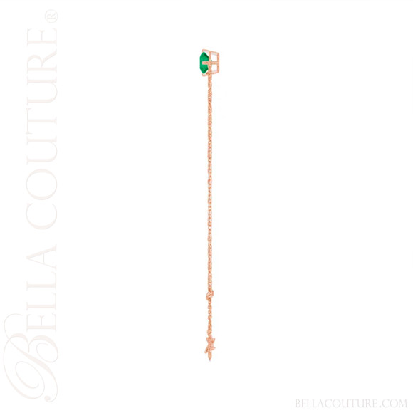 (NEW) BELLA COUTURE® VERDANT 5MM Emerald 14K Rose Gold Link Chain Bracelet (6.5, 7, 7.5" inch)