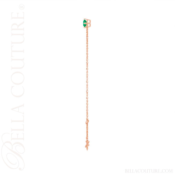 (NEW) BELLA COUTURE® VERDANT 4MM Emerald 14K Rose Gold Link Chain Bracelet (6.5, 7, 7.5" inch)