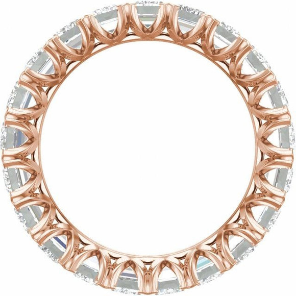 (NEW) ANISTON 5 1/2 CTW Diamond Emerald Cut Eternity 14K Yellow Gold Ring Band (Price Upon Request)