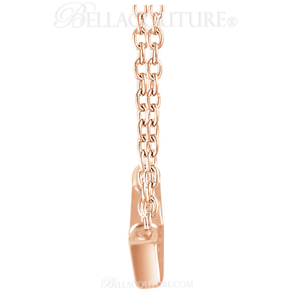 (NEW) BELLA COUTURE Le FEMME Gorgeous Fine Baguette Diamond (1/2 CT) Vertical Bar 14K Yellow Gold Pendant Necklace (18" - 16" Adjustable Length)