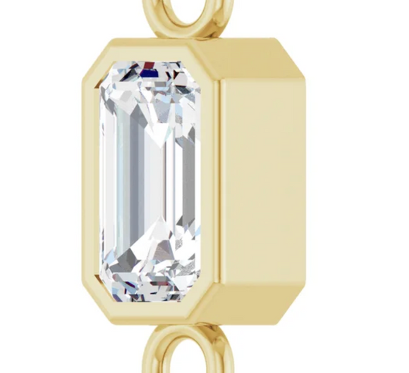 (NEW) BELLA COUTURE® EDEN EMERALD CUT NATURAL DIAMOND 1/3 CT 14K YELLOW GOLD BRACELET (7.5" - 7" - 6.5" Adjustable)