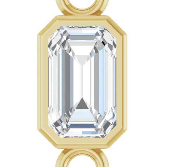 (NEW) BELLA COUTURE® EDEN EMERALD CUT NATURAL DIAMOND 1/3 CT 14K YELLOW GOLD BRACELET (7.5" - 7" - 6.5" Adjustable)