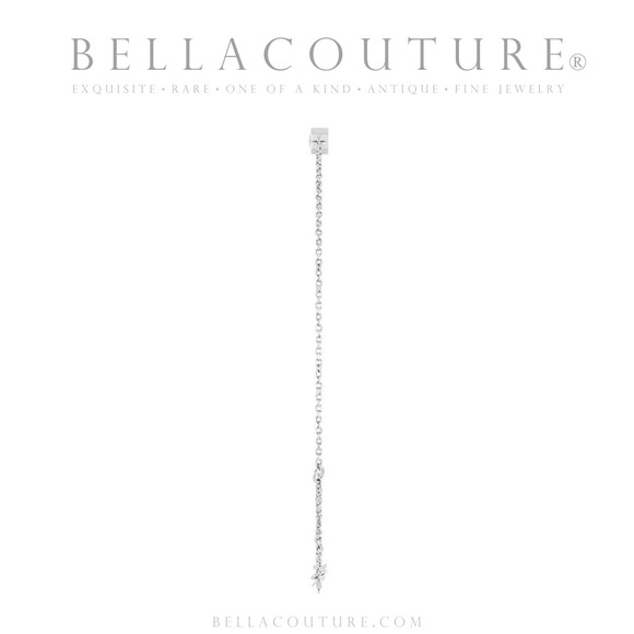 (NEW) BELLA COUTURE® EDEN EMERALD CUT NATURAL DIAMOND 1/3 CT 14K WHITE GOLD BRACELET (7.5" - 7" - 6.5" Adjustable)