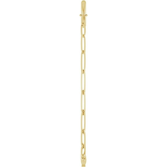 (NEW) BELLA COUTURE® COVENTRY 14K YELLOW GOLD OVAL CHAIN CHARM & PENDANT HOLDER BRACELET (7" / 6.5" Adjustable)