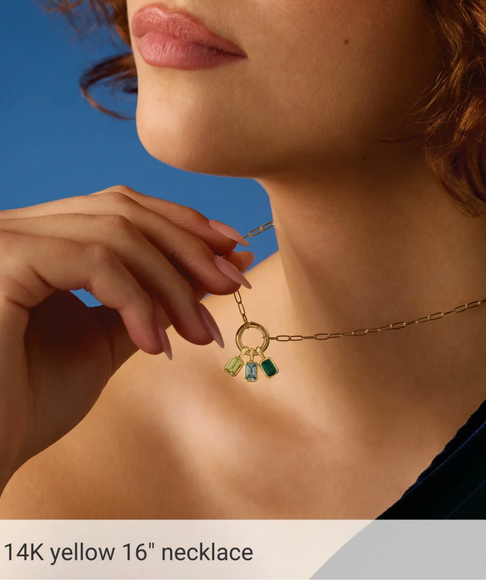 (NEW) BELLA COUTURE® COVENTRY 14K YELLOW GOLD OVAL CHAIN CHARM & PENDANT HOLDER BRACELET (7" / 6.5" Adjustable)