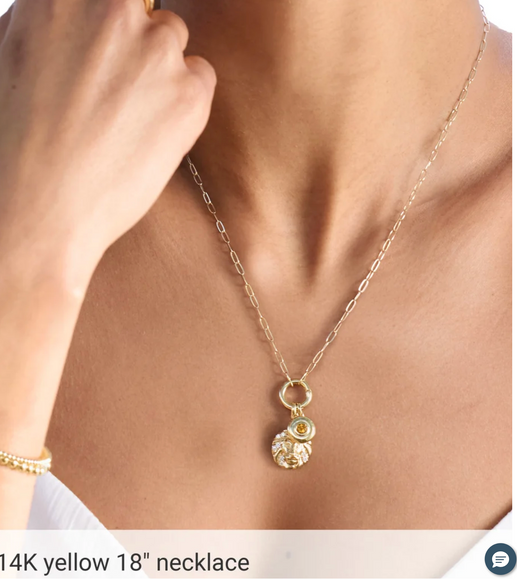 (NEW) BELLA COUTURE® COVENTRY 14K YELLOW GOLD OVAL CHAIN CHARM & PENDANT HOLDER BRACELET (7" / 6.5" Adjustable)