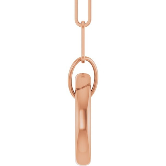 (NEW) BELLA COUTURE® COVENTRY 14K ROSE GOLD OVAL CHAIN CHARM & PENDANT HOLDER BRACELET (7" / 6.5" Adjustable)