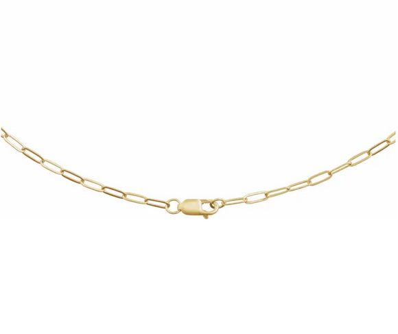 (NEW) BELLA COUTURE® COVENTRY 14K YELLOW GOLD OVAL CHAIN CHARM & PENDANT HOLDER NECKLACE (18")
