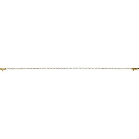(NEW) BELLA COUTURE® PORTIA 2CT DIAMOND ROUND 14K YELLOW GOLD LINE TENNIS BRACELET (7")