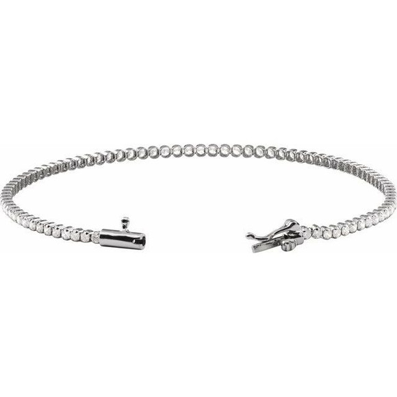 (NEW) BELLA COUTURE® PORTIA 2CT DIAMOND ROUND 14K WHITE GOLD LINE TENNIS BRACELET (7")