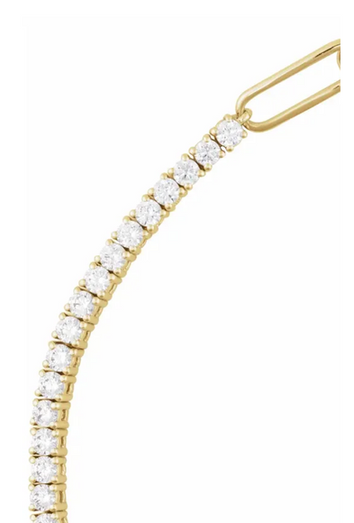 (NEW) BELLA COUTURE® LeDIOR NOIR 1.5CT ROUND DIAMOND 14K YELLOW GOLD LINE TENNIS LINK CHAIN BRACELET (7.5", 7", 6.5")