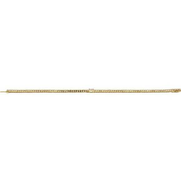 (NEW) BELLA COUTURE® LeDIOR NOIR 3.25CT BAGUETTE DIAMOND 14K YELLOW GOLD LINE TENNIS LINK CHAIN BRACELET (7")