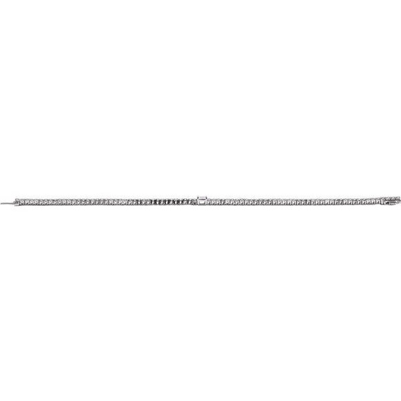 (NEW) BELLA COUTURE® LeDIOR NOIR 3.25CT BAGUETTE DIAMOND 14K WHITE GOLD LINE TENNIS LINK CHAIN BRACELET (7")