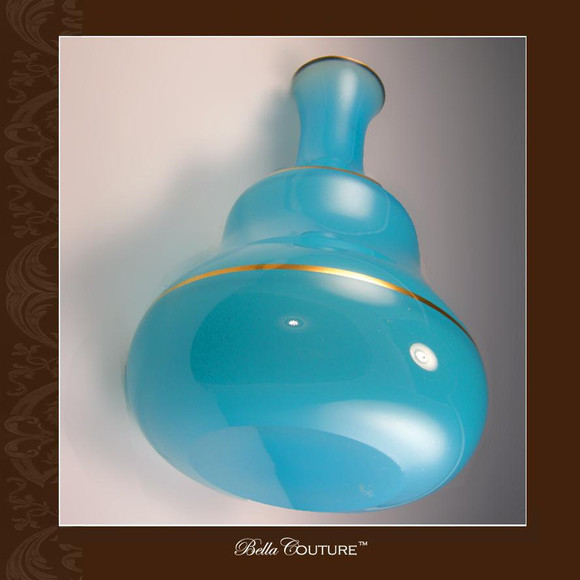 SOLD! - (ANTIQUE) Large French 19th Century Turquoise Blue Opaline Glass Vase