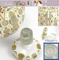 SOLD! - (ANTIQUE) Stunning Bohemian Layered Hand-painted Glass 6" Enameled Painted Floral Perfume Bottle Decanter