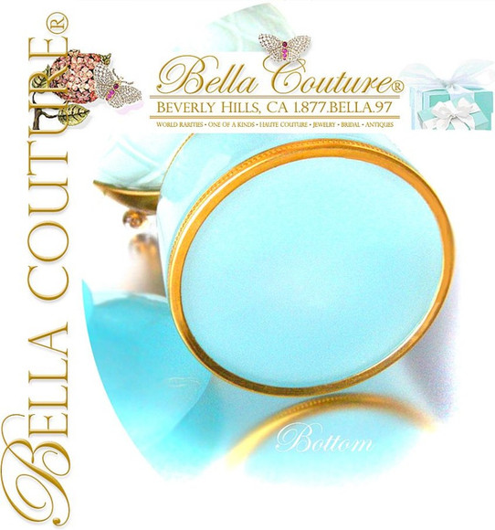 SOLD! - (ANTIQUE) Victorian French Blue Glass Opaline Ormolu Box
