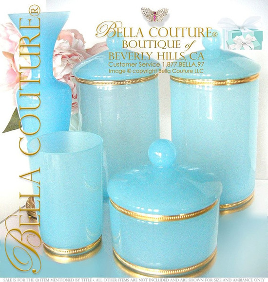 SOLD! - (ANTIQUE) Victorian French Blue Glass Opaline Ormolu Box