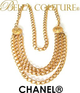 SOLD! - (VINTAGE) AUTHENTIC 1980's CHANEL Paris Adjustable Length CC Sautoir Charming Collier Coin Necklace / Belt