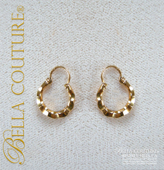 SOLD! - (ANTIQUE) Georgian Victorian French 18K Yellow Gold Hoop Earrings