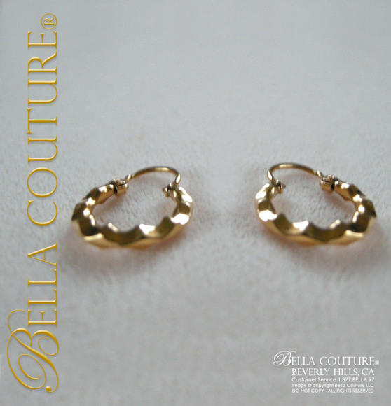 SOLD! - (ANTIQUE) Georgian Victorian French 18K Yellow Gold Hoop Earrings