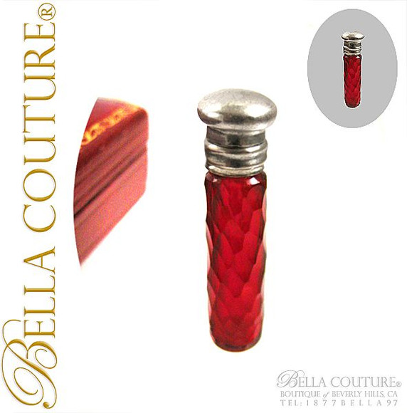 SOLD! - RARE Gorgeous Antique 1789 - 1850's Ruby Red Cranberry Small Miniature Tiny Scent Perfume Bottle