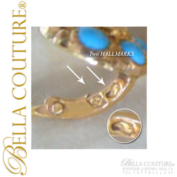 SOLD! - Gorgeous Antique Victorian 18K Yellow Gold Persian Hue Turquoise Enamel Flower Earrings Fine French Jewelry
