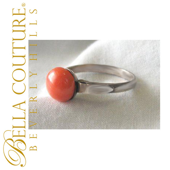 SOLD! - Rare Antique Georgian Victorian c.1700s Natural Coral Silver Hallmarked "800" Ring Fine Jewelry