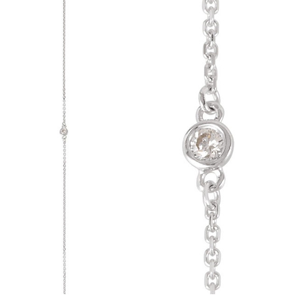 (NEW) BELLA COUTURE DALAINA 3MM .50 CT DIAMOND 14K WHITE GOLD NECKLACE 18"