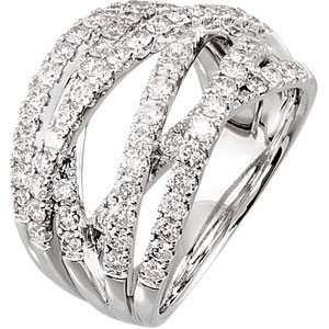 (NEW) Bella Couture 1&1/2 CT Diamond 14K White Gold Ring