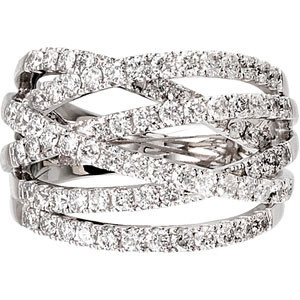 (NEW) Bella Couture 1&1/2 CT Diamond 14K White Gold Ring
