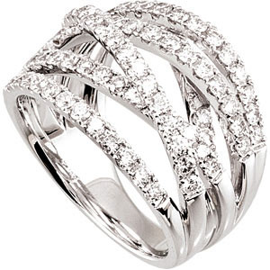 (NEW) Bella Couture 1&1/2 CT Diamond 14K White Gold Ring