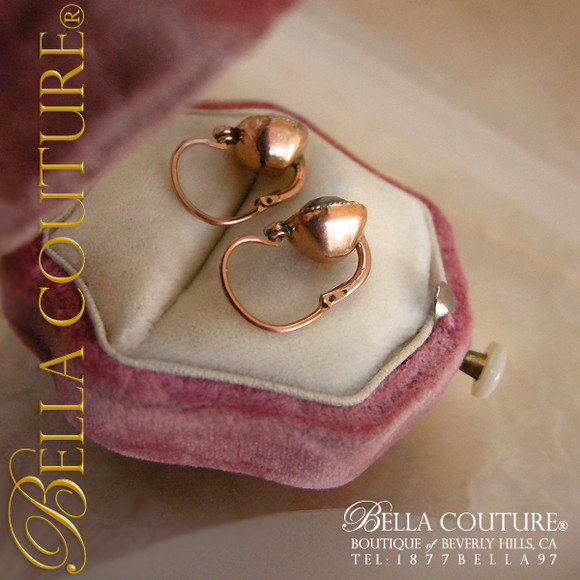 SOLD! - (ANTIQUE) Rare French 5ct Rose Cut Paste Georgian Victorian 18K 18Ct Solid Rose Gold Earrings Circa 1700s - 1830s Fine  Jewelry