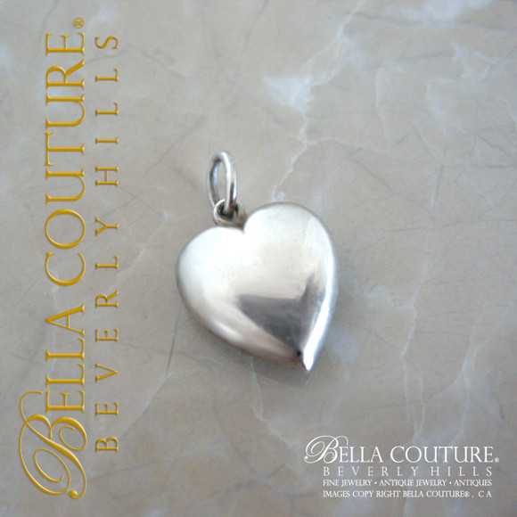 SOLD! - (ANTIQUE) Rare Georgian Victorian Sterling Silver Gilt Pave Turquoise Heart c.1790 - 1840 Charm Pendant