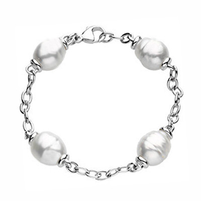SOLD OUT! - (NEW) BELLA COUTURE FINE 11MM WHITE SOUTH SEA PEARL BRACELET in 14K White Gold