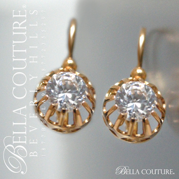 SOLD! - (ANTIQUE) Rare One of a Kind Fine Victorian 1.25CT Diamond-Paste 18K Yellow Gold Earrings Circa 1840 - 1890