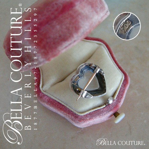 SOLD! - (ANTIQUE) Rare Gorgeous Georgian Victorian Pools of Light 9K/9CT Yellow Gold Sterling Silver Puffy Heart Heart Diamond Paste, Rock Crystal Circa Late 1700 early 1800s PRISTINE CONDITION! EXQUISITE!