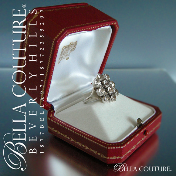 SALE PENDING! - (ANTIQUE) Rare Exquisite Georgian c. 1714-1830 Riviere 'Black Dot' Diamond-Paste 18K 18CT & Sterling Silver Ring One of a Kind Fine Haute Couture Jewelry