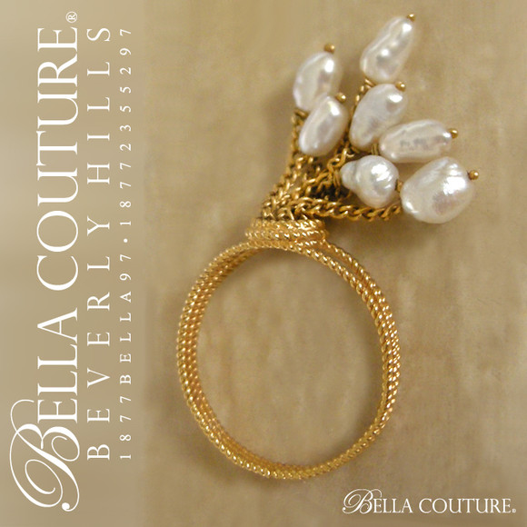 SOLD! - (ANTIQUE) Rare Victorian Edwardian 14K Yellow Gold Moveable Dainty Rope Chain Dangle Drop Natural Cultured Gorgeous Baroque Petite Pearl Pendant Filigree Ring