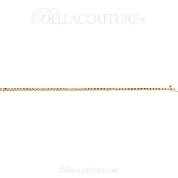 (NEW) BELLA COUTURE BELLAIGE Gorgeous 2 CTW Diamond 14k Yellow Gold Tennis Bracelet
