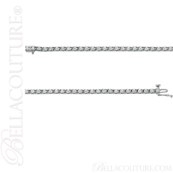 (NEW) BELLA COUTURE BELLAIGE Gorgeous 2 CTW Diamond 14k White Gold Tennis Bracelet