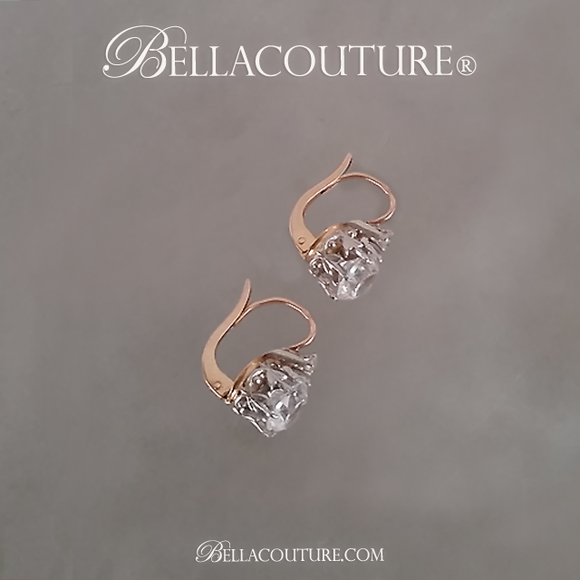 SALE PENDING! - (ANTIQUE) Rare French 3ct Diamond Paste Victorian 18K 18Ct Solid Rose & White Gold Earrings Circa 1700s - 1830s Fine Jewelry