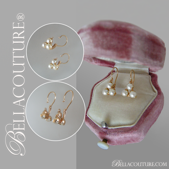 SOLD! - (ANTIQUE) Rare Gorgeous Demure, Petite & Dainty Georgian Victorian 18K Rose Gold Genuine White Akoya Salt Water Pearl Earrings 18th Century C. 1780