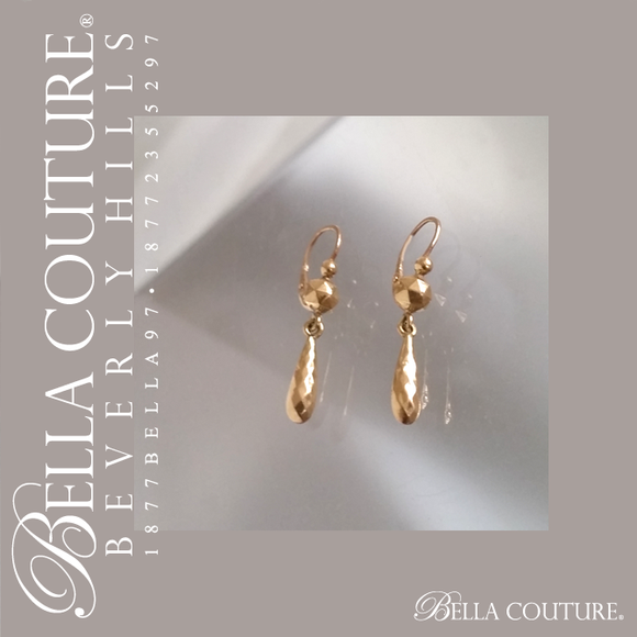 SOLD! - (ANTIQUE) RARE Georgian Victorian Gorgeous French 18K / 18CT Yellow Gold Dangle Drop Lever Back Earrings - One of a Kind - Fine Jewelry Jewellery