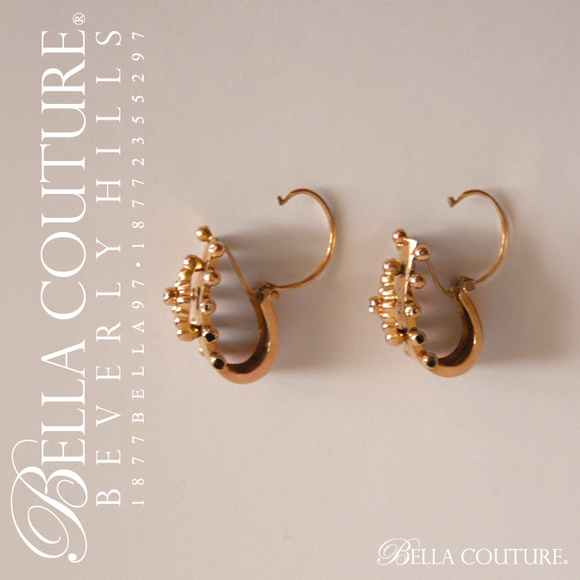 SALE PENDING! - (ANTIQUE) RARE Georgian Victorian Gorgeous French 18CT 18K Rose Gold Dangle Drop Lever Back Earrings - One of a Kind - Fine Jewelry Jewellery