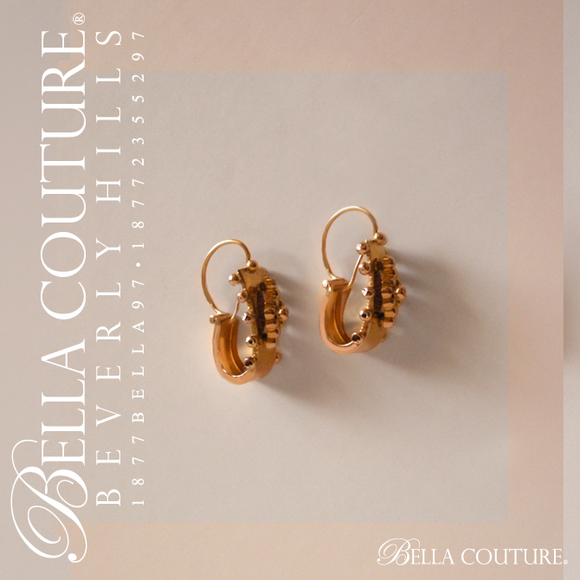 SALE PENDING! - (ANTIQUE) RARE Georgian Victorian Gorgeous French 18CT 18K Rose Gold Dangle Drop Lever Back Earrings - One of a Kind - Fine Jewelry Jewellery