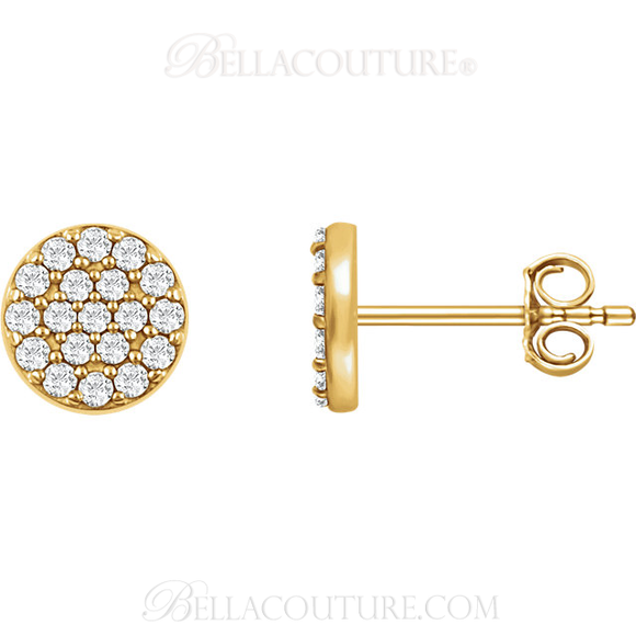(NEW) Bella Couture CARA Gorgeous Brilliant Diamond 14k Yellow Gold Round Pendant Necklace (1/3CT)