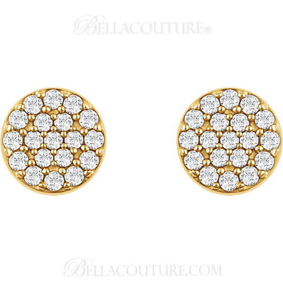 (NEW) Bella Couture CARA Gorgeous Brilliant Diamond 14k Yellow Gold Round Pendant Necklace (1/3CT)