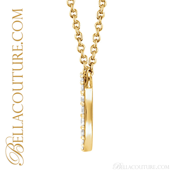 (NEW) Bella Couture CARA Gorgeous Brilliant Diamond 14k Yellow Gold Round Pendant Necklace (1/3CT)