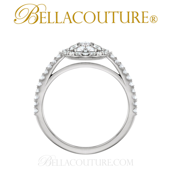 (NEW) BELLA COUTURE Gorgeous Brilliant 1/2CT Diamond 14K White Gold Ring